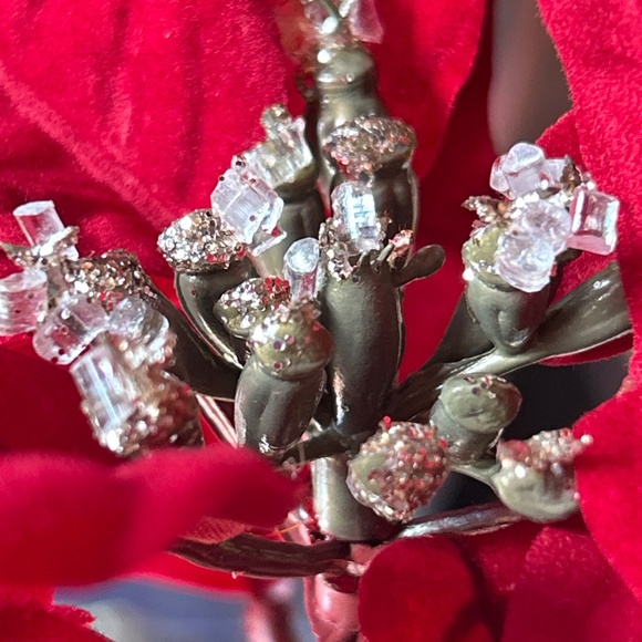 Balsam Hill Poinsettia 12 Set Picks Christmas Tree New - Picture 9 of 12